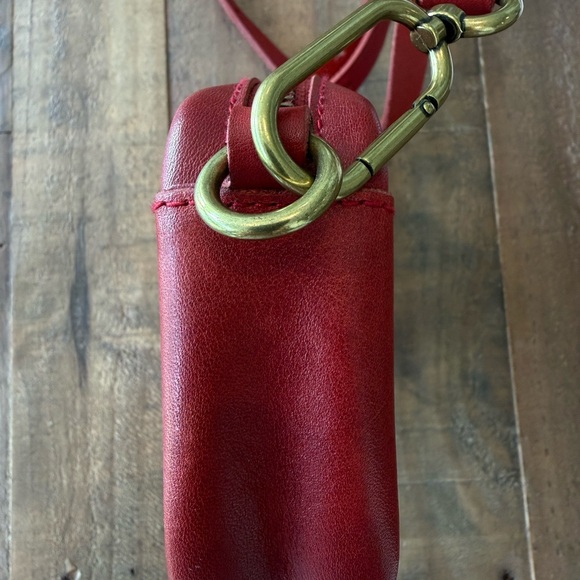 NEW Madewell “The Carabiner” Leather Crossbody Red - Picture 7 of 7